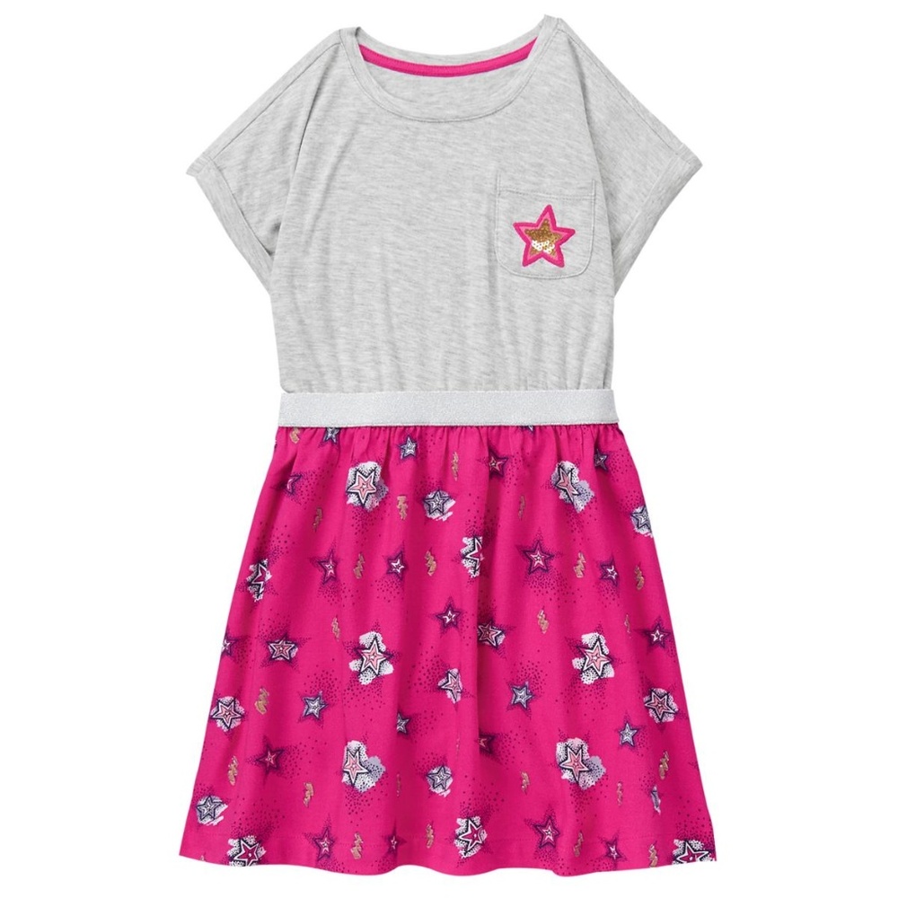 Gymboree "Cosmic Club" Pink & Grey Twofer Dress